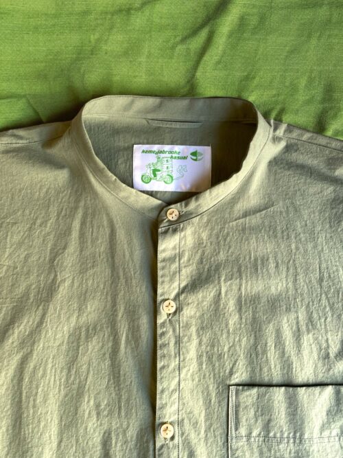 RAJABROOKE / STAND COLLAR SHIRT - OLIVE - 画像 (3)