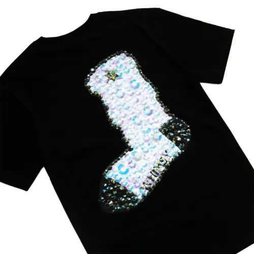 WHIMSY / BEADED TRADEMARK TEE - BLACK - 画像 (2)