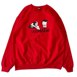 MANWHO / “混浴” Crewneck Sweatshirts – レッド